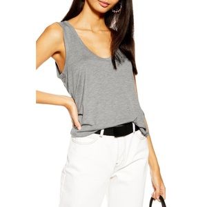 TopShop Raw Hem U-Neck Tank Pink Medium